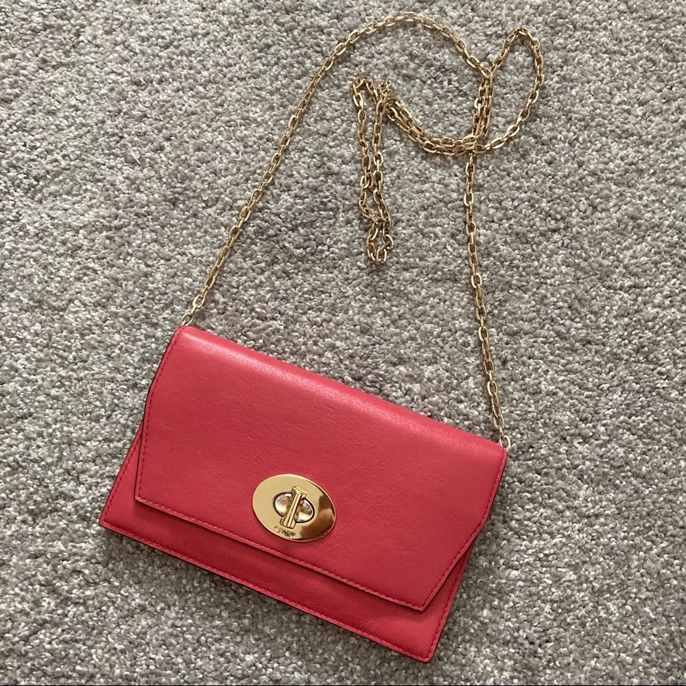 Coach leather chain crossbody mini bag WOC